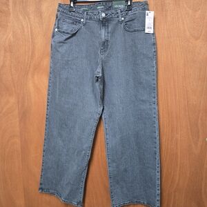 NWT Wild Faber Women's High Rise baggy gray Jeans size 14 31.5 inseam